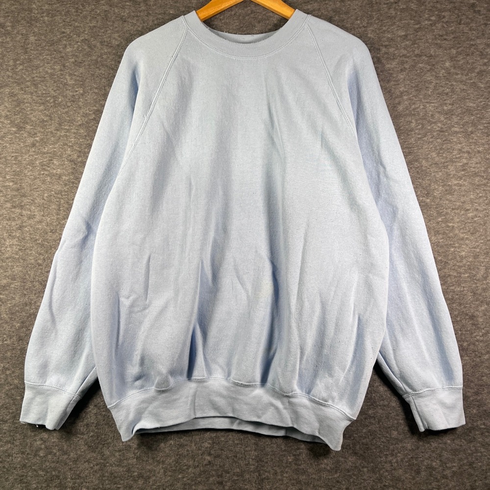 Russell Athletic Crewneck Sweatshirt Light Blue XL Raglan Sleeve Pullover